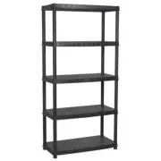 5-Tier Multipurpose Storage Shelf Heavy Duty Plastic Garage Rack Shelving Black