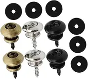 Kisangel 6Pcs Guitar Strap Buttons Durable Slip Locking for Acoustic Electric Bass Easy Installation Guitar Strap Repair Kit and Antique