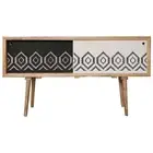 ROZIN SOLID MANGO CONSOLE TABLE/HALL TABLE SLIDING DOORS BLACK/WHITE/NATURAL