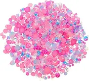 Mixed Size Pearl Resin Diamond Flatback Cabochons Half Round Pearls Nail Art Beads for DIY Crafts Decorations
