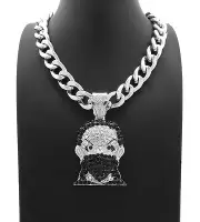 ICED MASK GOON BOONDOCK PENDANT 11mm 18" 20" CUBAN CHOKER CHAIN HIP HOP NECKLACE