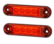 2 x 12/24V 4 LEDs Rear Red Side Marker Lights for Truck Scania Volvo MAN Krone