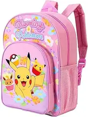 [Pokémon] Kids Childrens Premium Backpack School Rucksack Travel Bag Boys Girls with side mesh pocket and front zipped pocket, Multicolored, 36.7cm (height), 26cm (width), 13cm (depth)