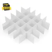 Drawer Dividers, 8Pcs Drawer Divider Organizers, White DIY Plastic Grid, Plastic