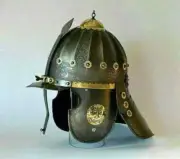 Medieval Hussars Etched Helmet Museum helmet Replica Iron & Brass Knight/Viking