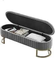 Bench for Living Room & Bedroom Storage Bench- Ottoman for Bedroom End of Bed, Entryway Bench, Modern Velvet Benche Bedroom Benches for Foot of Bed,Upholstered Bench with Golden Legs End of Bed Bench(