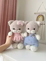 Crochet Cat Plushie, 12" Crochet animal toys, Crochet plush cat, Interior toys