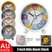 Analog Clock Cute Alarm Clock Bedroom Desk Silent Non Ticking Educational Clock