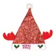 [特價]摩達客耶誕派對-閃亮金雪花金蔥布紅色小牛角聖誕帽