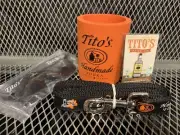 TITO'S HANDMADE VODKA NEW ~ KOOZIE Dog Leash SUNGLASSES RARE Taster Pin Gift Set