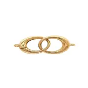 14K Solid Yellow Gold Oval Push Clasp Hook & Eye Spring-Loaded Hinge