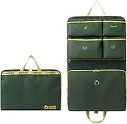 Hanging Shelves Travel Compression Packing Cube Organizer - Multi-Compartment Foldable Storage Bag (Olive Green)