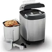 Sunbeam ExpressBake Bread Maker | Bake Under 1 Hour, Fruit & Nut Dispenser, 12 Settings with Gluten-Free Option, 13-Hour Delay Timer, 3 Crust Finishes, Stainless Steel BMM4000SS
