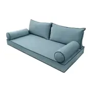SLIPCOVER ONLY V2 Velvet Indoor Daybed Mattress Pillow Contrast Trim Full AD355