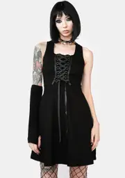 [Black Friday] Laced Bodice Goth Pinafore Dress