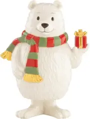 Lenox Holiday Bobbles Polar Bear with Scarf Figurine New Lenox Box