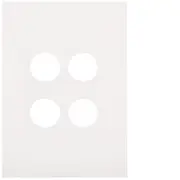Hager WBQSP4-MW Finesse Series Grid Plate & Cover, Switch Plate, 4 Gang, Less Mech, Flush, Vertical/Horizontal, Matt White