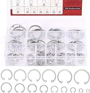 Hilitchi 200-Pcs [15-Size] Internal Circlip Snap Retaining Clip Ring Assortment Set - 304 Stainless Steel