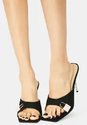 Wicked Follow U Anywhere Lock Peep Toe Kitten Heels