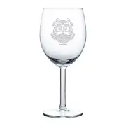 Wine Glass Goblet Red or White Wine 10oz Owl Vintage