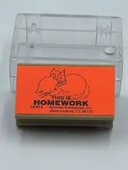 Vintage Wooden Rubber Stamp- This Is Homework CE413 Sleeping Kitty