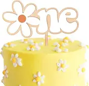 Wood White Daisy Cake Topper - Daisy First Birthday Decorations,One flower cake topper,Daisy 1st Cake Smash,Groovy One (DAISY WOODEN)