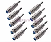 10 Pack 3pin XLR Female to 1/4 TRS stereo Balanced Microphone Cable Cord adapter