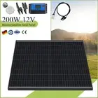 12V 200W Solar Panel Kit Mono Fixed Home Caravan Camping Power Battery Charging