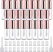 25 Pack Empty Lip Gloss Tubes Containers, Clear Mini Refillable Lip Balm Bott...