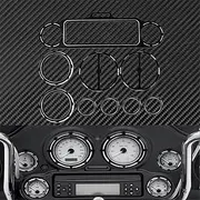 Vuzmode 9Pcs Motorcycle Black Stereo Accent Speedometer Speaker Trim Ring Horn Cover, for Harley, Touring Road Glide Street Glide 1996-13 Speedometer Trim Ring