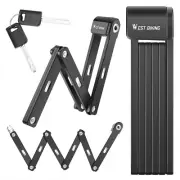 WEST BIKING Portable Alloy Steel Foldable Bicycle Anti-theft Security Lock 2Keys