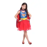 在飛比找蝦皮購物優惠-兒童女孩女超人服裝角色扮演超人萬聖節兒童派對禮服