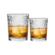 Bormioli Rocco Lounge Vintage Cut Glass Whiskey Tumblers & Double Old Fashioned Tumblers - Set of 12