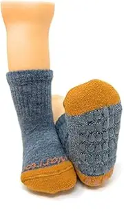 [WARRIOR ALPACA SOCKS] Children's Comfort Cushioned Retro Solid Quarter Crew - Unisex with Non-Skid Alpaca Appliqués