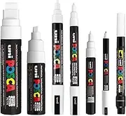 POSCA White - Full Set of 7 Pens (PC-17K, PC-8K, PC-5M, PC-3M, PC-1M, PC-1MR, PCF-350)