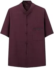 [ChangNanJun] Shanghai Story Solid Wing Chun Tai Chi Clothing Kung Fu Clothes Short Sleeves Tang Shirt for Men