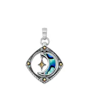Samuel B. 18K & Silver 2.45 ct. tw. Blue Topaz & Pearl Star & Moon Pendant