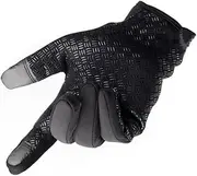 [ANDRESLAD] Men's Touchscreen Gloves Windproof Snow Mittens Warm Fleece Lined Gloves for Outdoor Activities