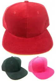 KIDS YOUTH BOYS BLANK CORDUROY SNAPBACK HAT CAP FLAT BILL ADJUSTABLE PLAIN SOLID