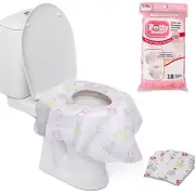 Potty Sheilds XL Toilet Seat Covers 12 Pk, Floral - Holiday Travel Friendly
