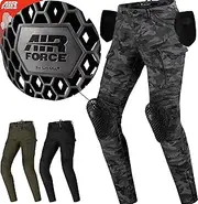 SHIMA Giro 2.0 Lady Women's Motorcycle Trousers - 4 Airforce Protectors, Elastic, Slim Fit, Cargo Biker Trousers with DuraQL Aramid (Camo, 26 Long)