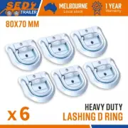 6x Lashing D Ring Zinc Plated Tie Down Points Anchor UTE Trailer New 80x70mm