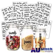 170 Pcs Pantry Label Printed Containers Jars Bottles Tags Food Label Stickers AU