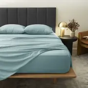 Morrissey King Bed Fitted Sheet Set 1200tc Cotton/polyester Seasalt
