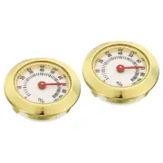 2Pcs Mini 1.1" Round Indoor Outdoor Hygrometer Humidity Monitor Gauge Gold