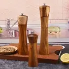 Wooden Manual Kitchen Tool Sea Salt Jar Salt and Pepper Mill Spice Grinder