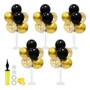Black and Gold Balloon Stand Centerpiece Table Decorations Black and Gold Par...