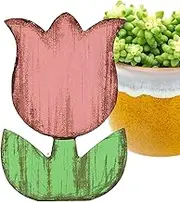 Wood Flowers - Spring Centerpieces for Tables - Spring Mantle Farmhouse Decor for Shelf Windowsill Tabletop Desktop Shower School Use