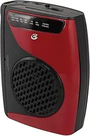 GPX CAS337 Portable Cassette Player with AM/FM Radio/Voice Record (Red/Black)