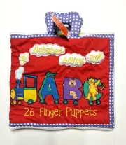 My Alphabet Animal Train Alphabet Book With 26 Finger Puppets Kids Embroidered
